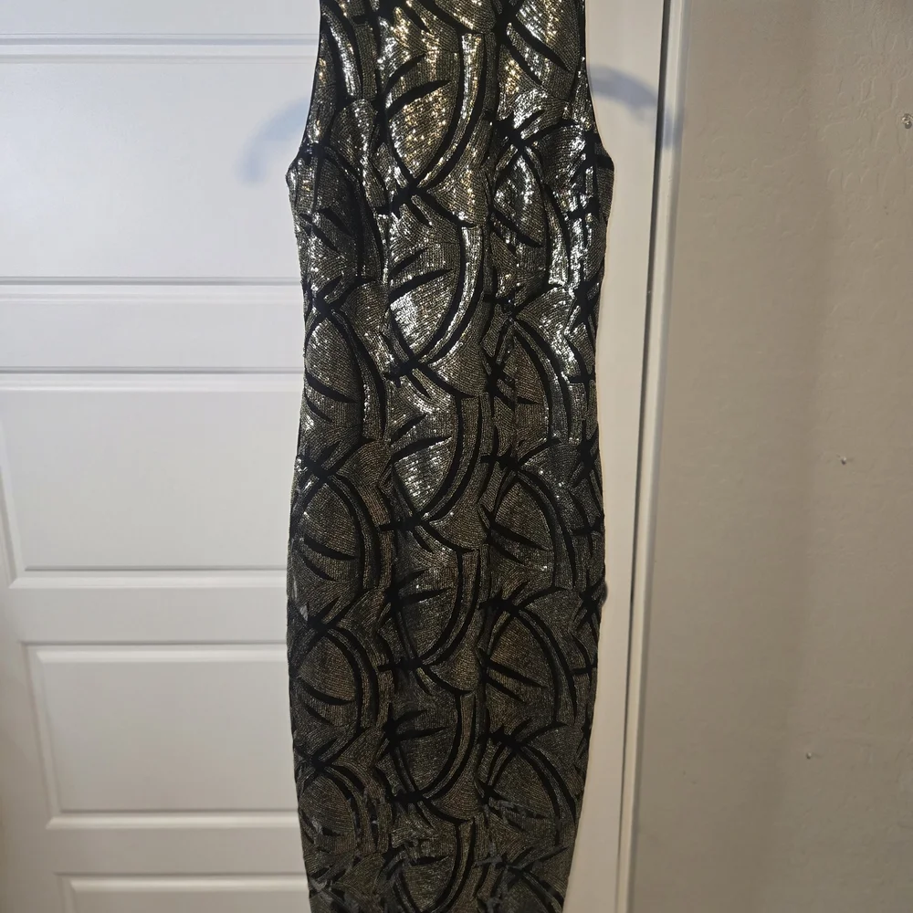 Marciano Black and Gold Sequin Dress - Picture 3 of 8